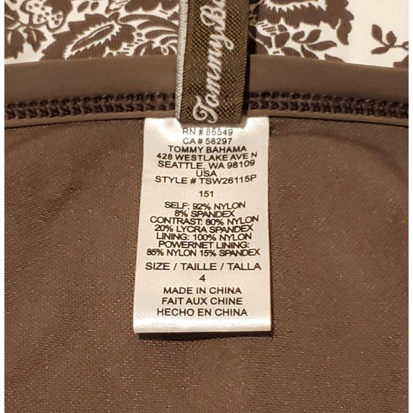 Tommy Bahama Swimsuit Halter One Piece Floral Ruched Stretch Beach Women's Sz 4 - Picture 4 of 4